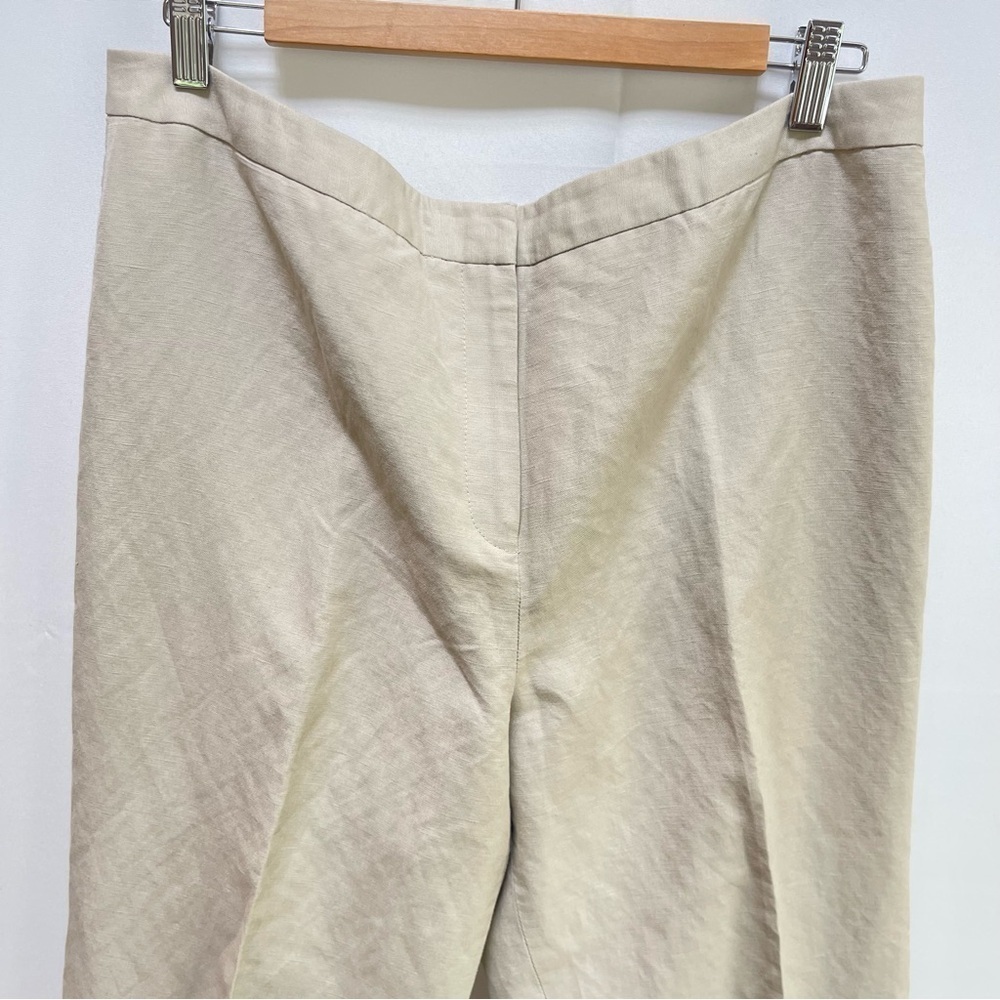 Alex Marie Linen Blend Wide Leg High Waist Tan Pant, Size 14 (XL) - Picture 4 of 9